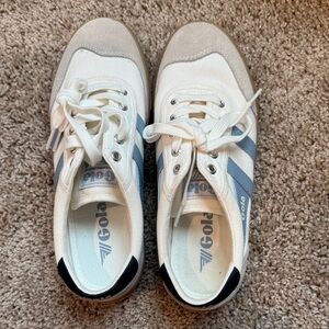Gola Classic White and Light Blue Sneakers